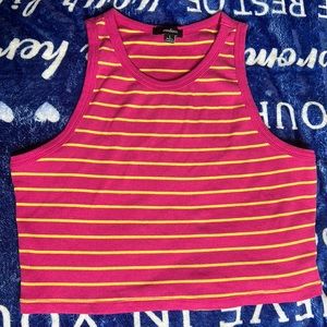 Pink and yellow crop top